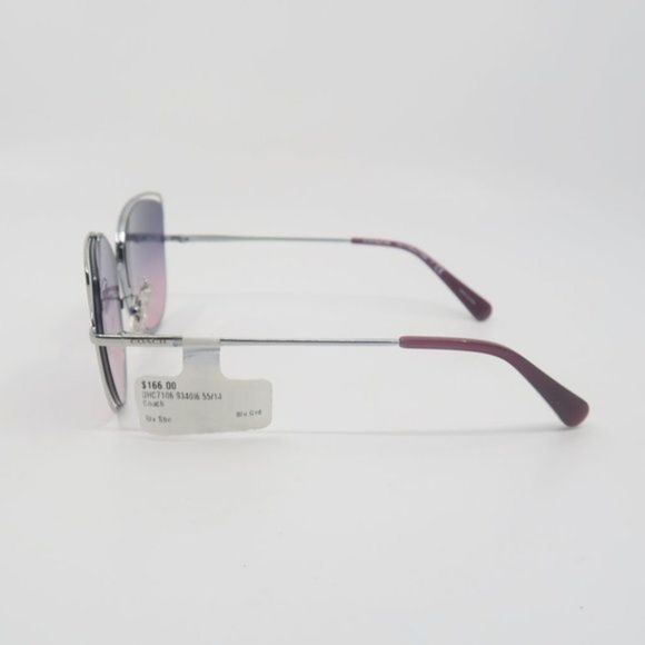 COACH HC7106 9340/I6 New Bronze-Silver/Purple Gradient Butterfly Sunglasses - Picture 4 of 7